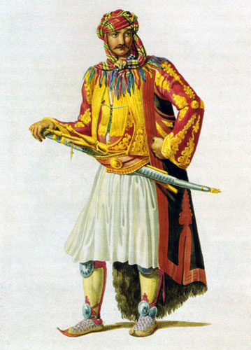 Albanian janissary, by Otto Magnus von Stackelberg, 1825.