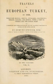 Title page of "Travels in European Turkey", 1850.