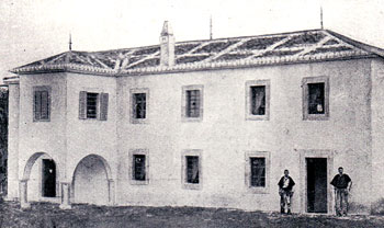 The palace of Prince Prenk Bib Doda at Orosh (Photo published by Spiridion Gopcevic, 1914).
