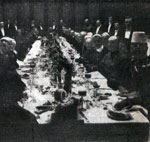 The Albanian delegation dining at Hotel Bristol in Vienna, 18 April 1917.
