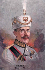 Coloured postcard of Prince Wilhelm zu Wied, 1914
