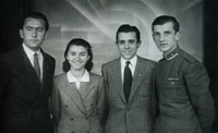 Fadil Paçrami, Liri Belishova, Nako Spiru and Ramiz Alia, leading figures of the Anti-Fascist Youth Congress (BRASH), May 1945 (left to right).
