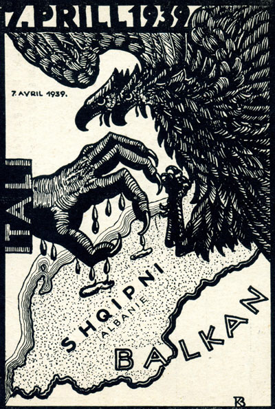 Anti-Italian poster in occupied Albania